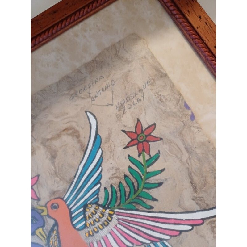 photo for sale Painting On Lama Or Vicuna Skin, Mayan Or Aztec