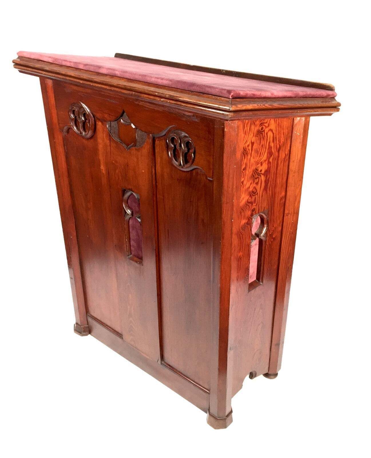 Antique Wooden Order Of Buffaloes Used Lectern / Book Stand Restaurant C.1900 photo for sale
