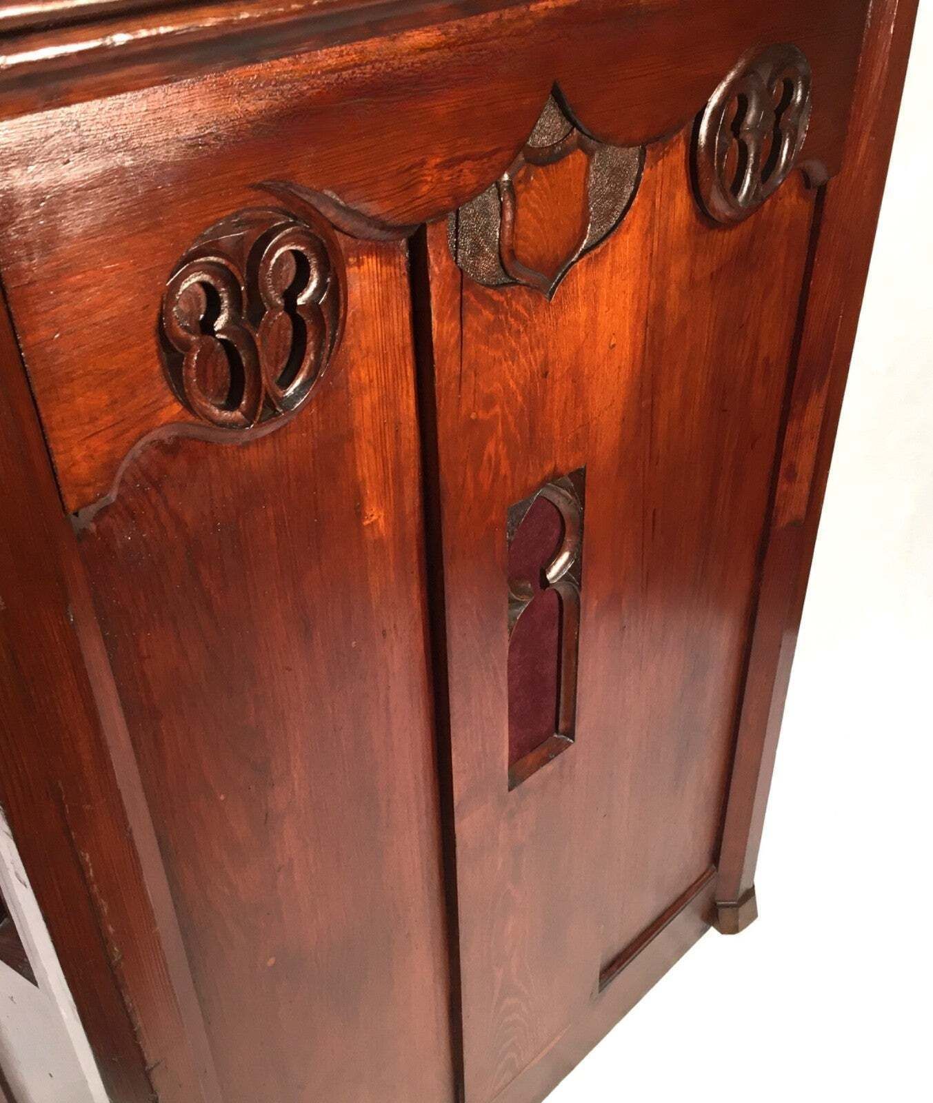 Furniture Antique Wooden Order Of Buffaloes Used Lectern / Book Stand Restaurant C.1900 photo