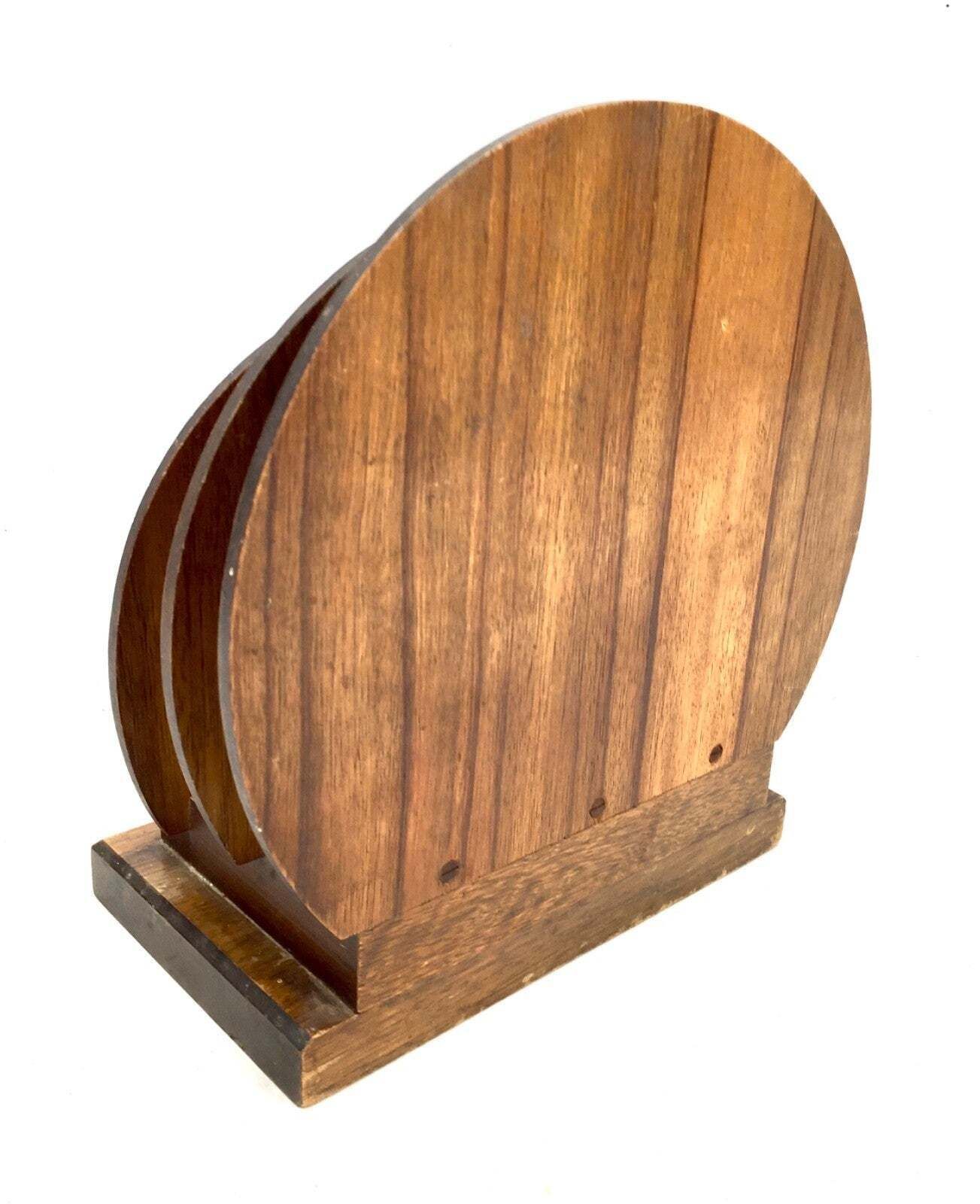 Antique Wooden Spaniel Dog Motif Desktop Letter Rack / Stationery Holder C.1930 photo 69.0