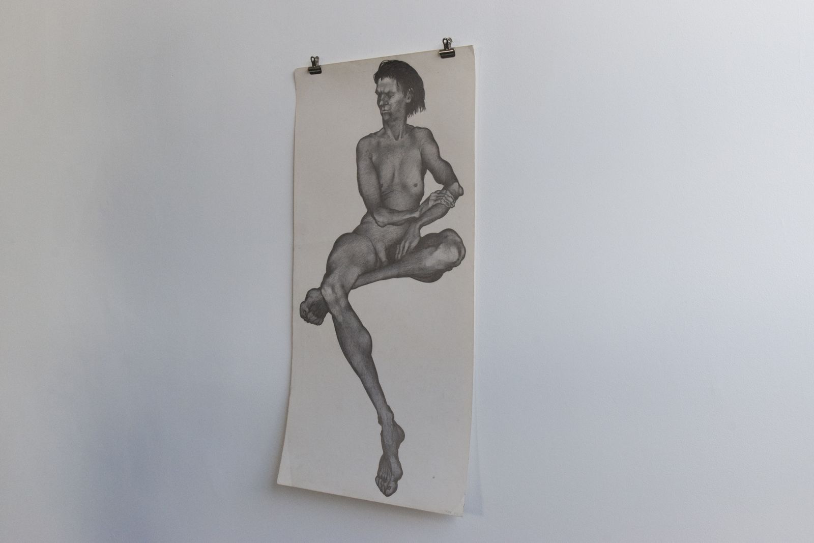 Vintage Original Male Nude Pencil Drawing By Artist Robert Arthur Bramwell photo 115.0