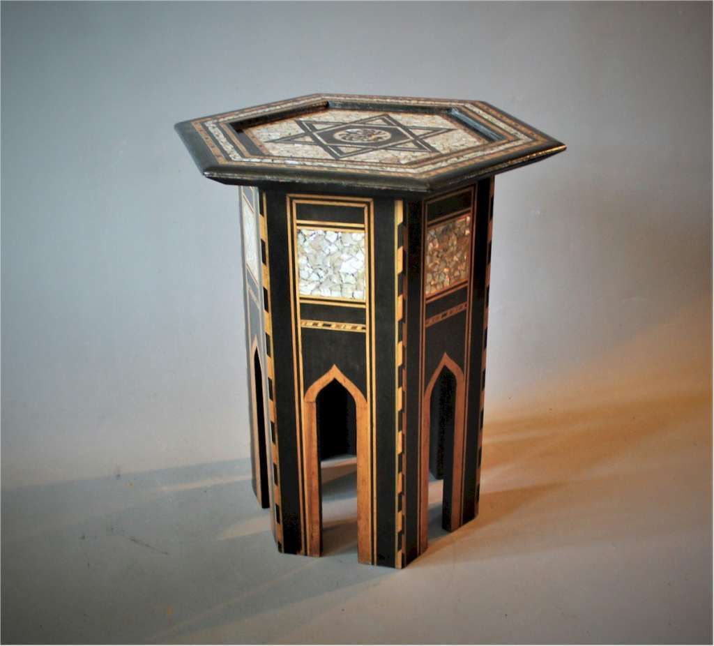 Antique Inlaid Eastern Table By Liberty & Co