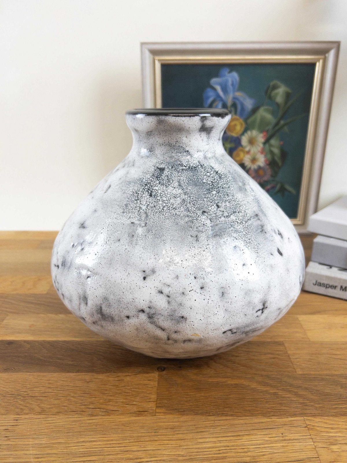 Xl Black And White Swiss Vase   Swiss Studio Pottery By Ziegler Keramik, Schaffhausen photo for sale