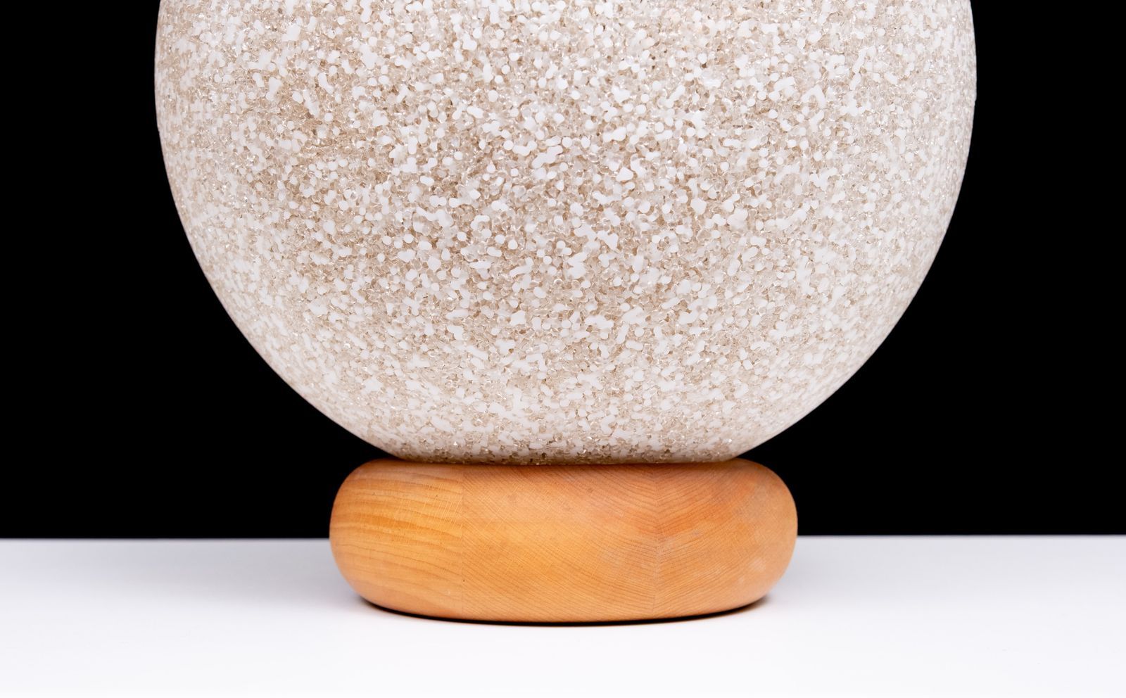 Ball Lamp On Pine Base 1970 France photo Lighting