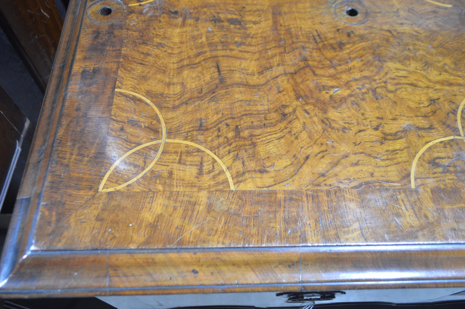 Burr Walnut Dresser, 1910s, Antique photo Furniture