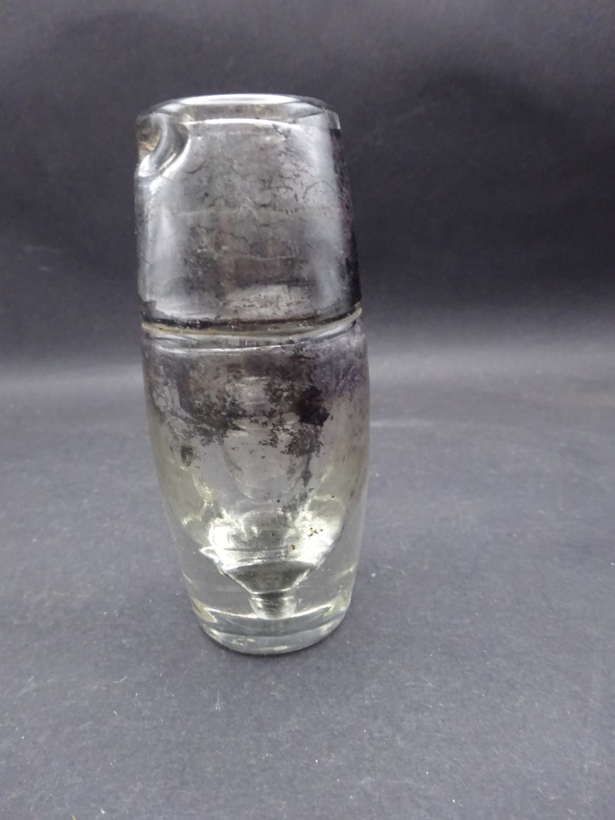 Rare Georgian Double Layered Glass No Spill Inkwell Tally Man/Tax Man/Customs