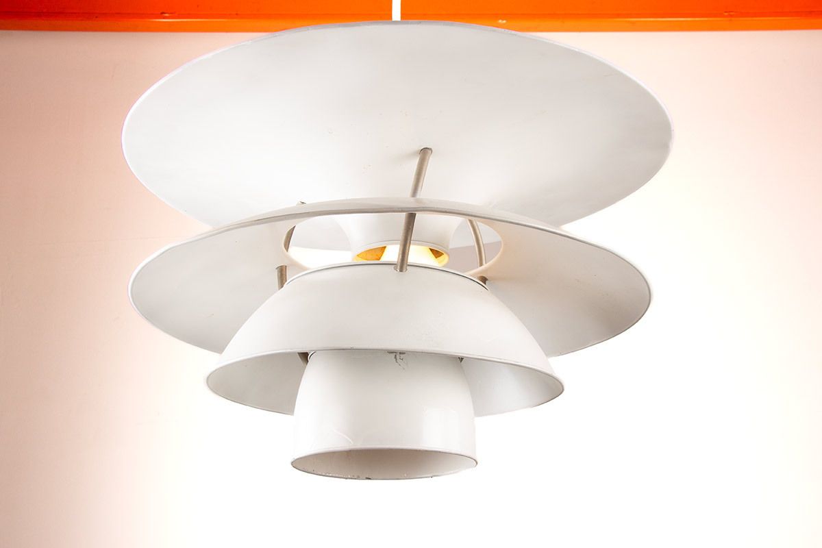 Luminaires Suspension danoise en métal brossé, modèle PH 6 ½ 6v dite « Charlottenborg », par Poul Henningsen pour Louis Poulsen. photo