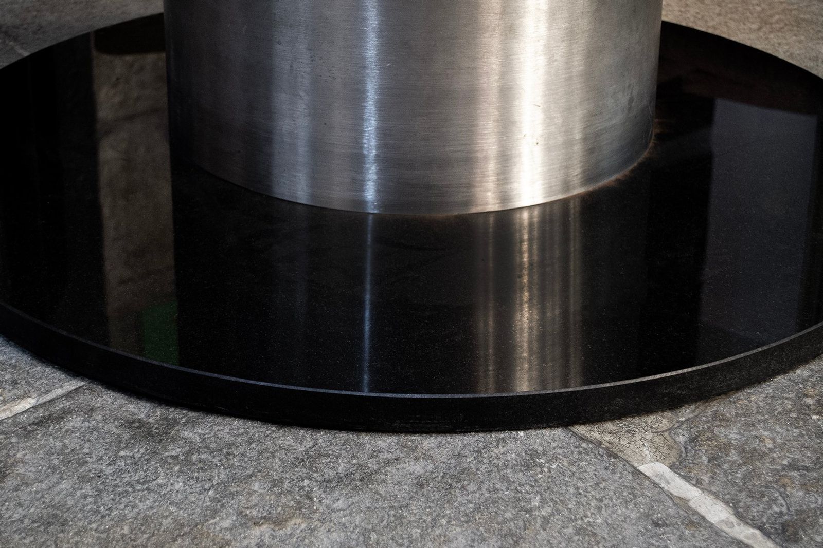 Space Age Table In Marble, Glass And Steel, 1970s photo for sale