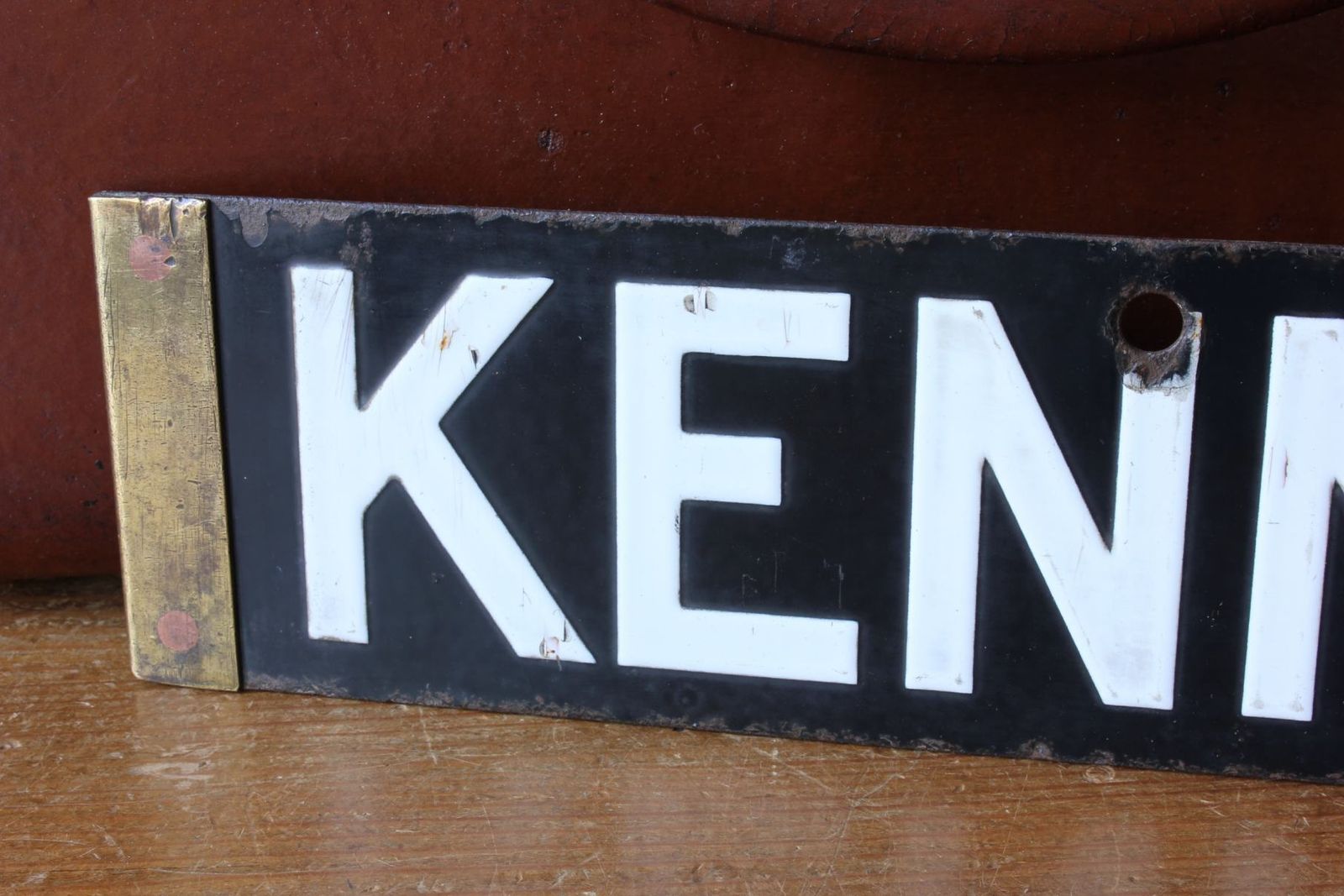 Antique Edgware & Kennington Enamel Tube Train Sign. London Underground. photo buy