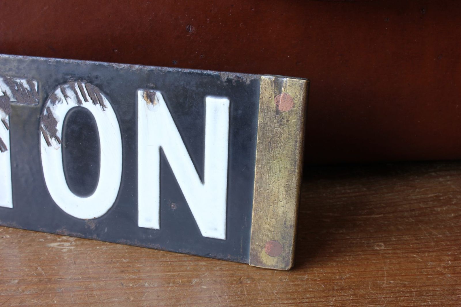 Antique Edgware & Kennington Enamel Tube Train Sign. London Underground. photo vintage
