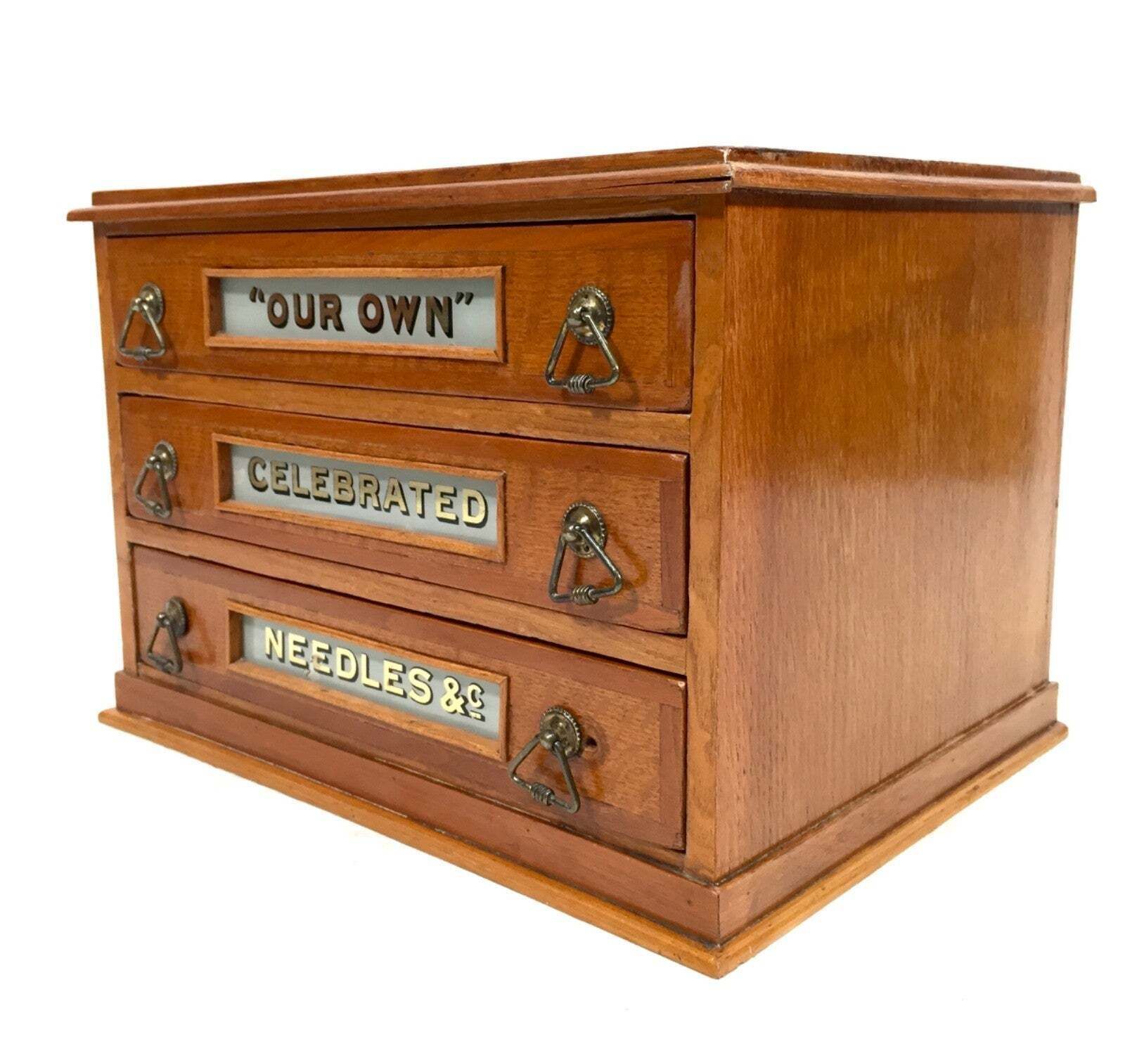 Antique Haberdashery Tabletop Shop Display Needle Box / Display Cabinet Drawers photo furniture