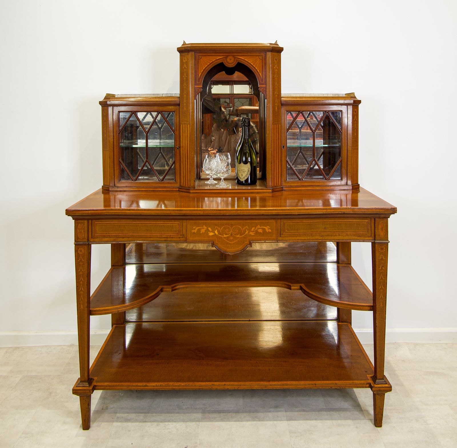 Fine Antique Mahogany & Inlaid Writing Desk