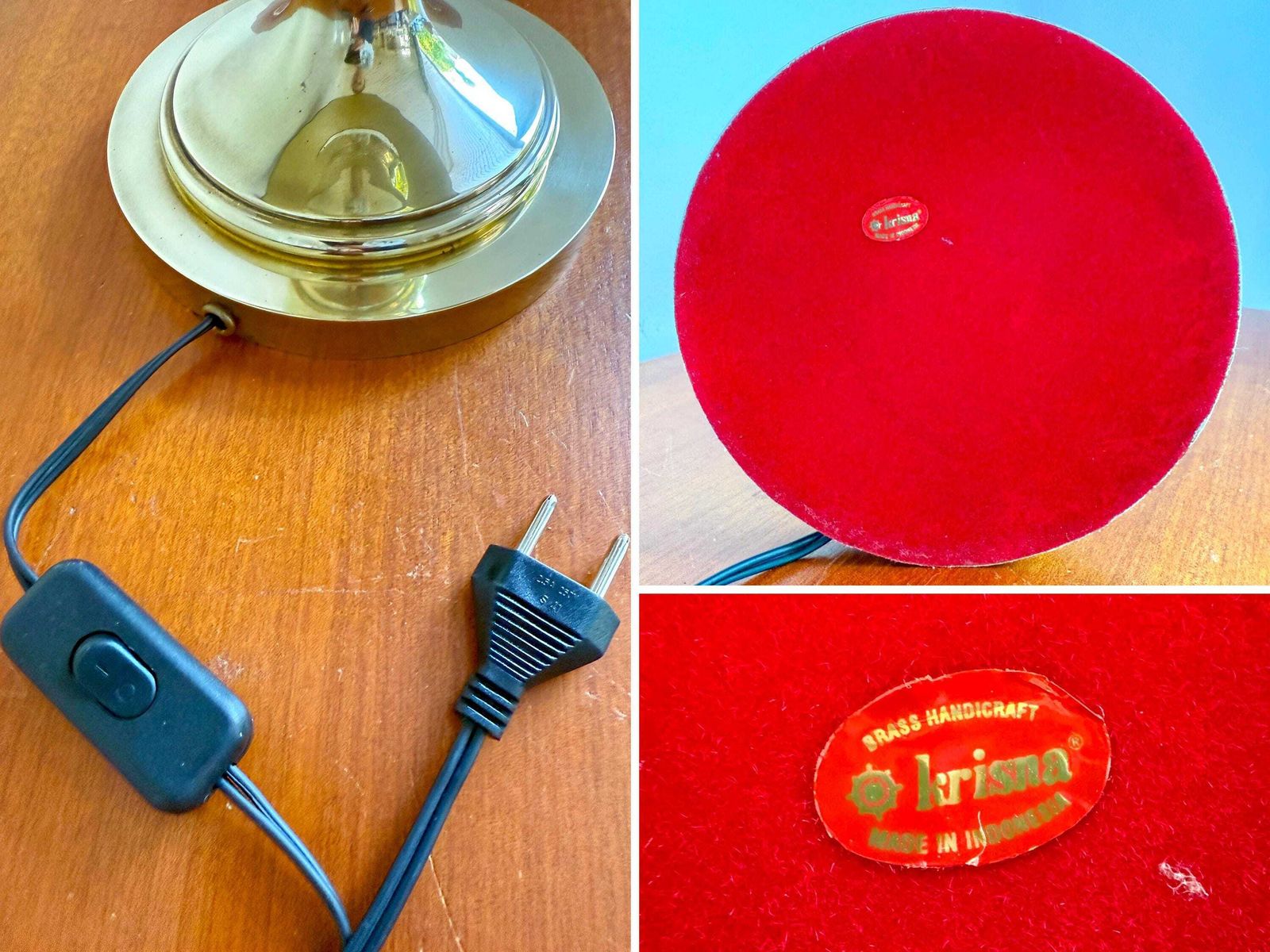 photo for sale Vintage Solid Brass Table Lamp Xxl By 'Krisna Brass'   Hollywood Regency   Classic