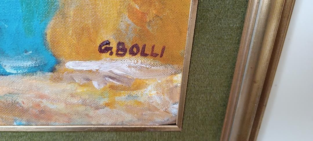 Oil On Table, Vase With Flowers, Gerolamo Stamps (Pisa 1933 2009) photo vinterior