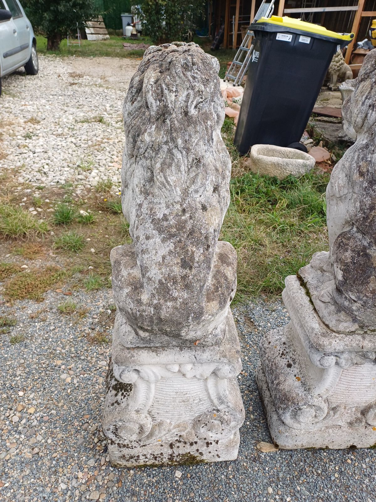 Pair Of Stone Lions From The 1960s photo vinterior