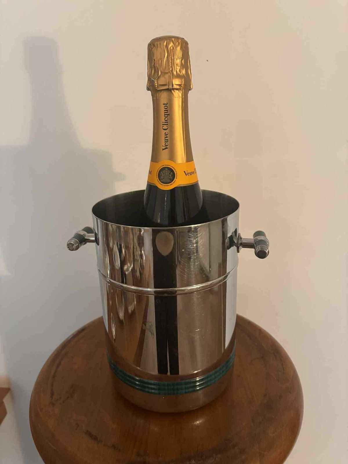 photo furniture Vintage French Stainless Steel Ice Bucket – Jean Couzon Mid Century – Wine Or Champagne Cooler – Barware – Wedding Gift
