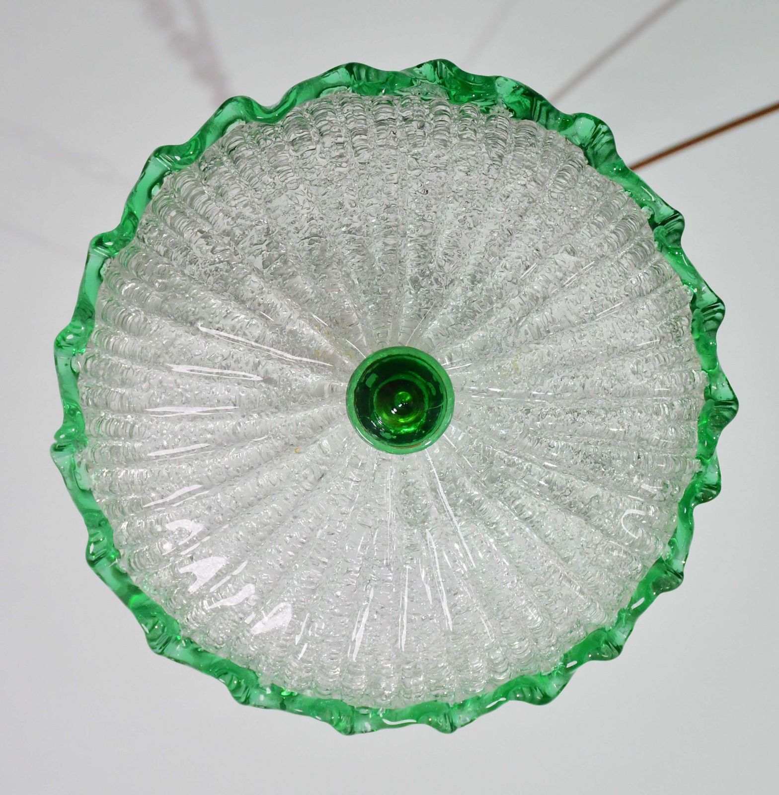 Charming Italian Green Murano Glass Ceiling Fixture, Murano, 1970 photo for sale