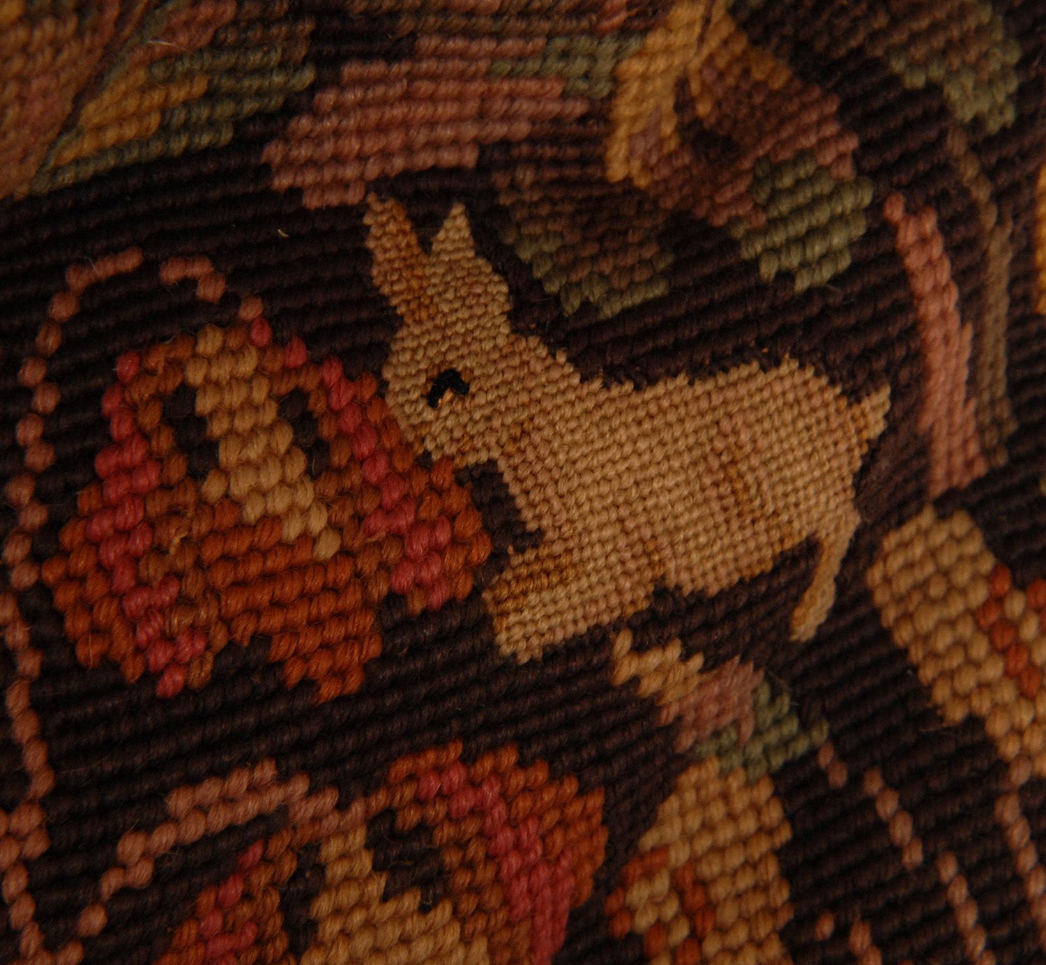 19th Century Flemish Tapestry Neo Renaissance Pillow Cushion Allegorical Millefleurs Animals photo buy
