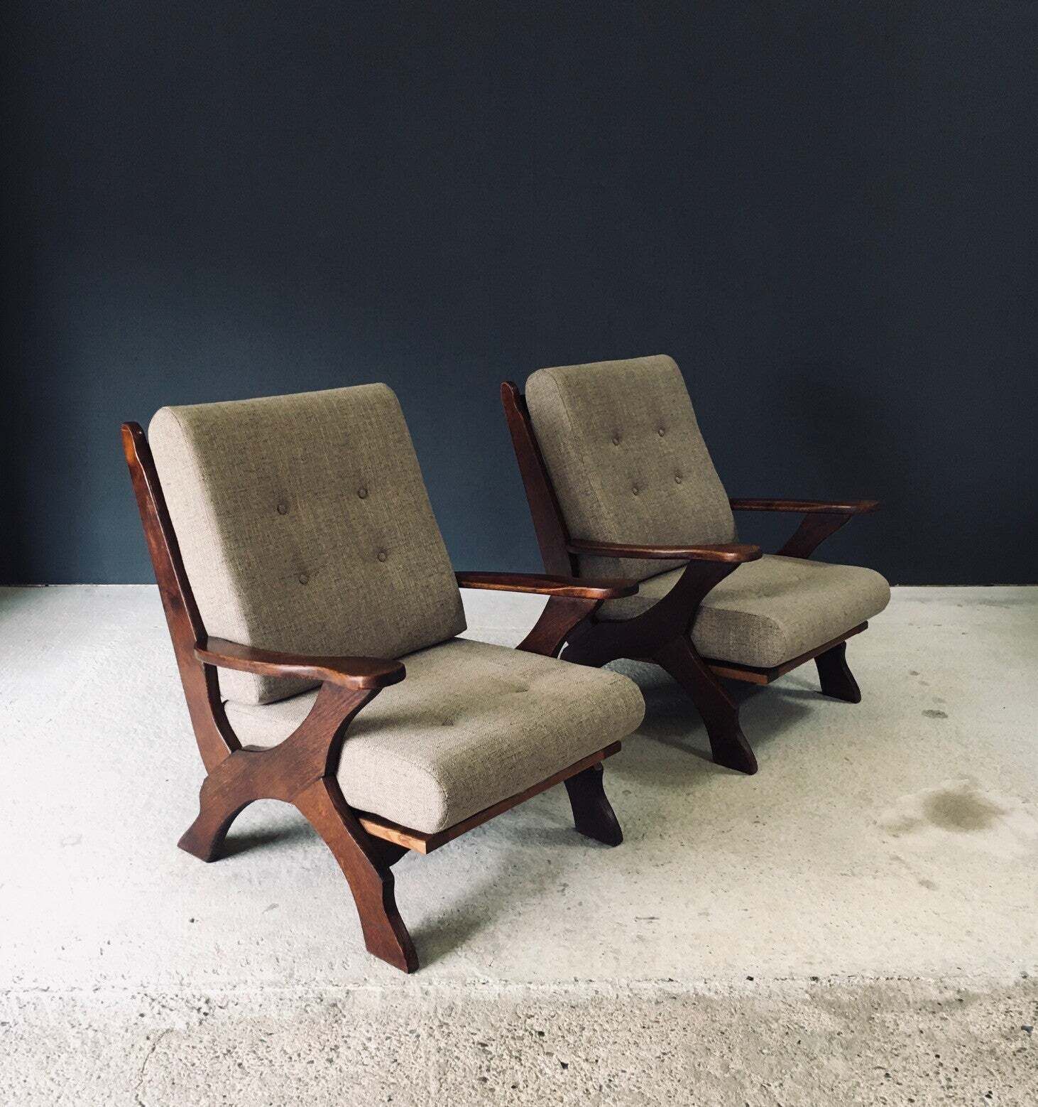 Rustieke X Frame Fauteuils, België, Ca. Jaren 1950 photo furniture