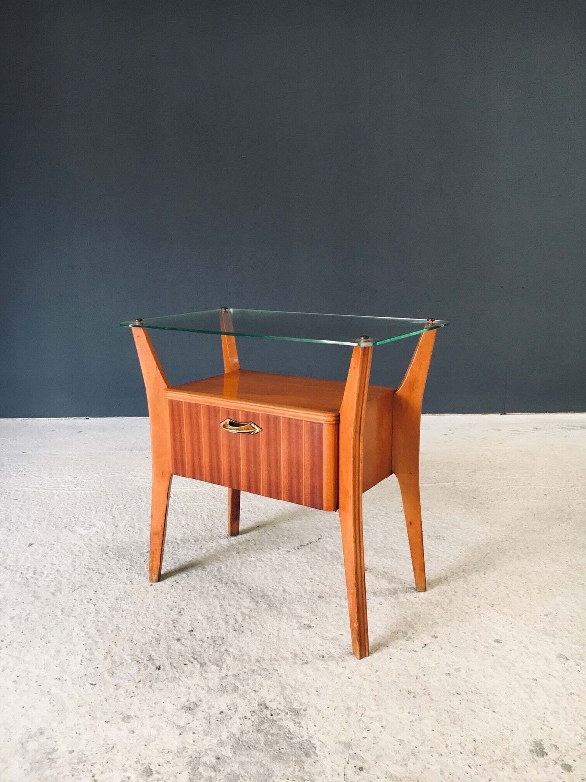 Midcentury Design Bedside Table By Gio Ponti For La Permanente Mobili Cantu, Italy 1950's