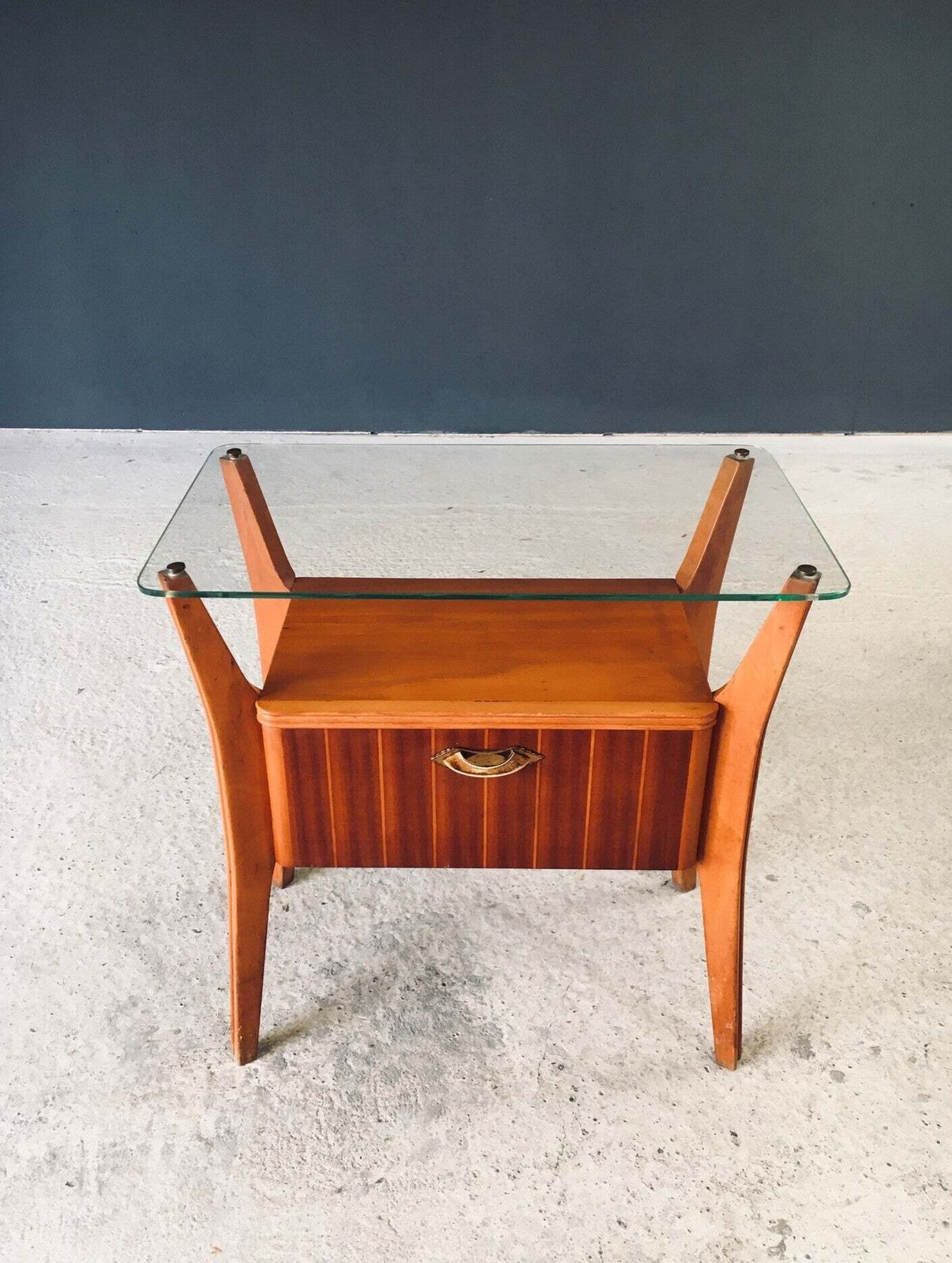 Midcentury Design Bedside Table By Gio Ponti For La Permanente Mobili Cantu, Italy 1950's photo vinterior