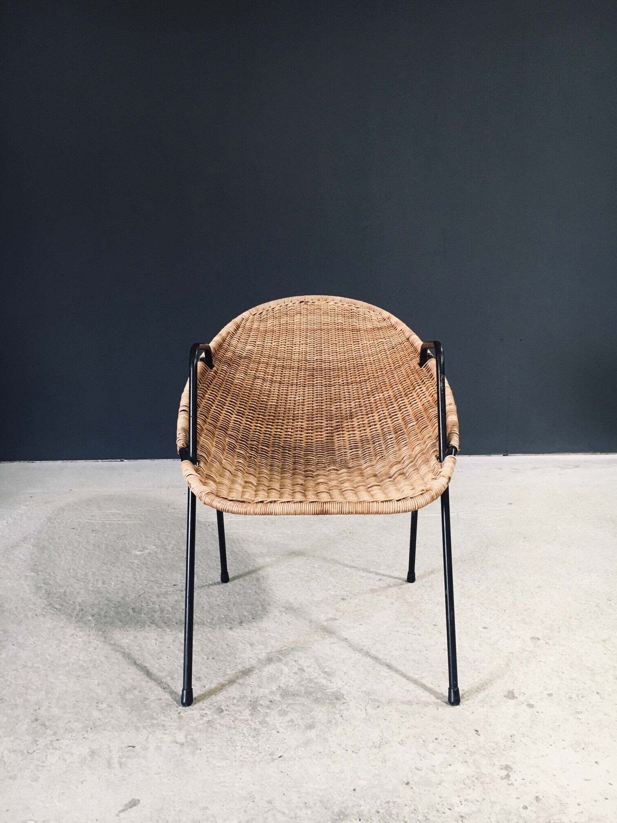 1000.0 Mid Century Modern Design Rattan Armchairs, France 1950's photo