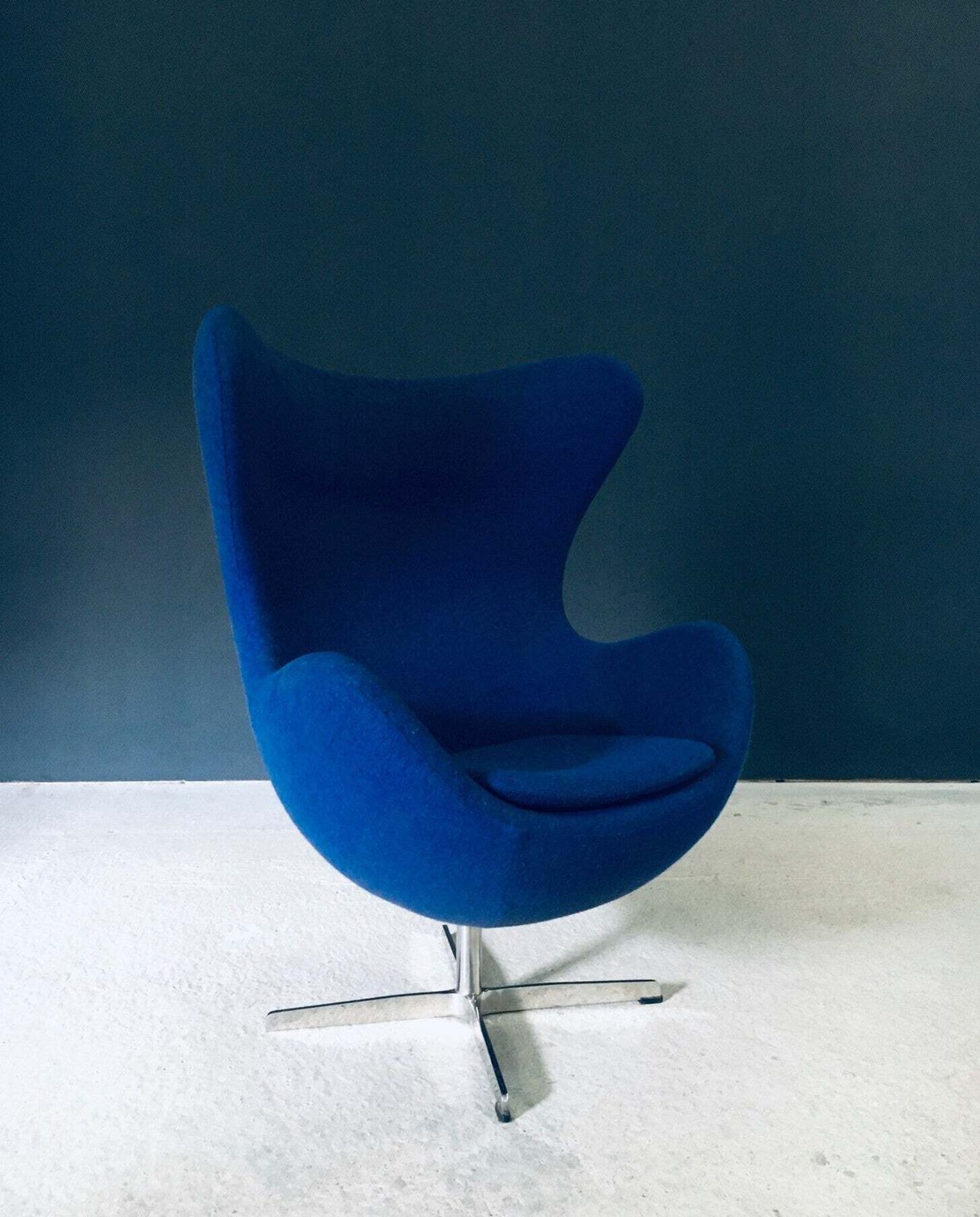 photo for sale Midcentury Modern Scandinavian Design Egg Chair By Arne Jacobsen, Denmark 1970's