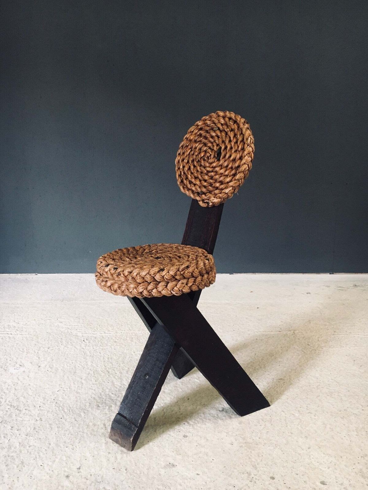 photo for sale Mediterranean Design Driepoot Stoelen Van Audoux Minet, Frankrijk, Ca. Jaren 1950