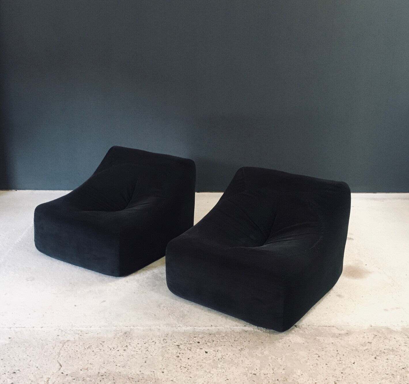 1970's Midcentury Modern French Design Corduroy Lounge Chair Set photo buy