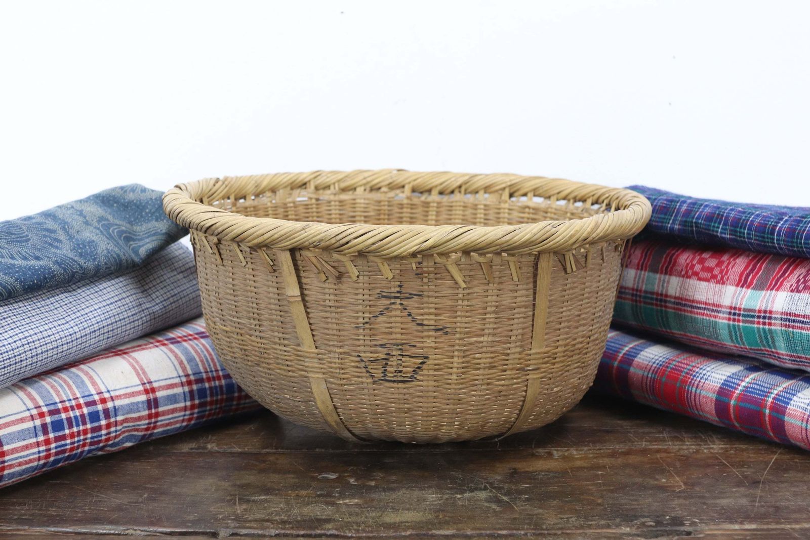 Mid 20th Century Handwoven Okimono Kago Style Japanese Basket (1) photo for sale