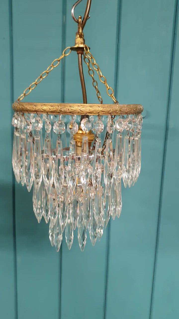 Early 20th Century Small Spike Chandelier 8" photo for sale