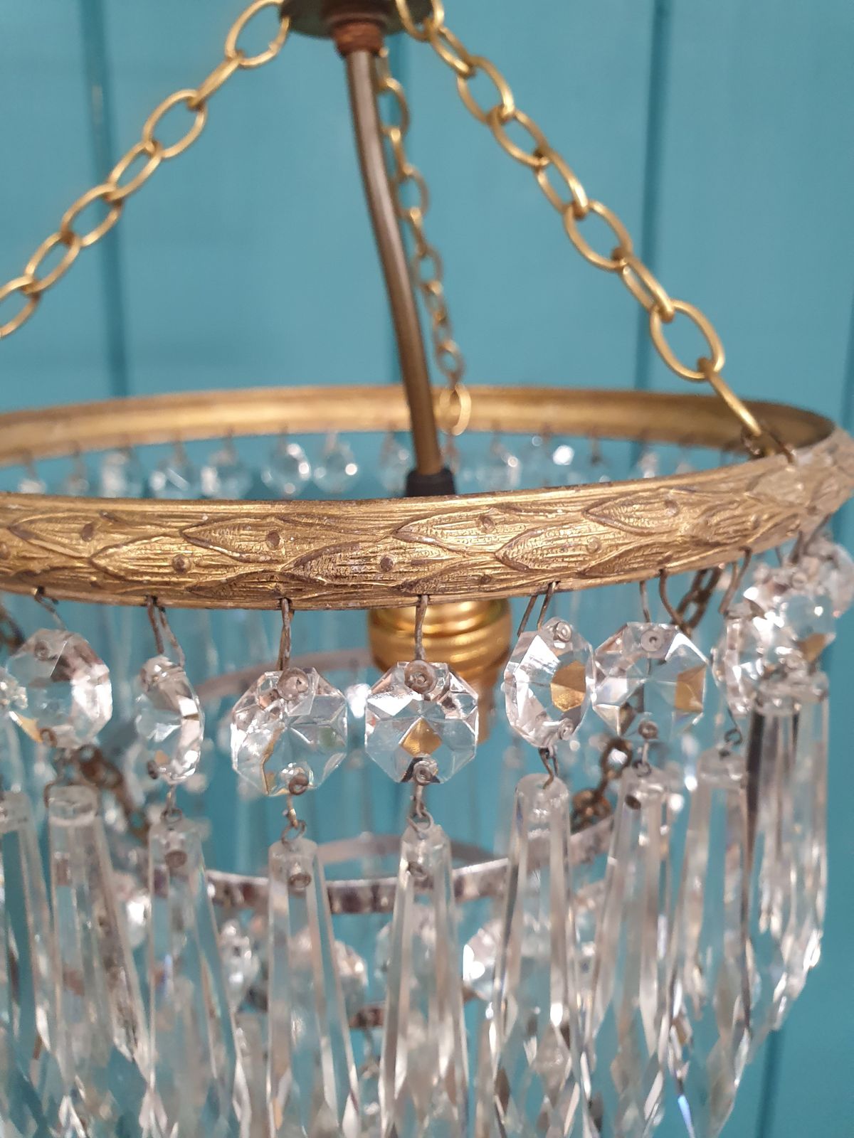 Early 20th Century Small Spike Chandelier 8" photo Lighting