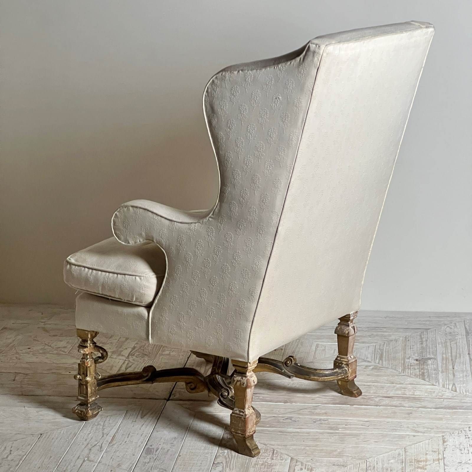 Antique Giltwood Wingback Armchair In The Late 17th Style photo furniture