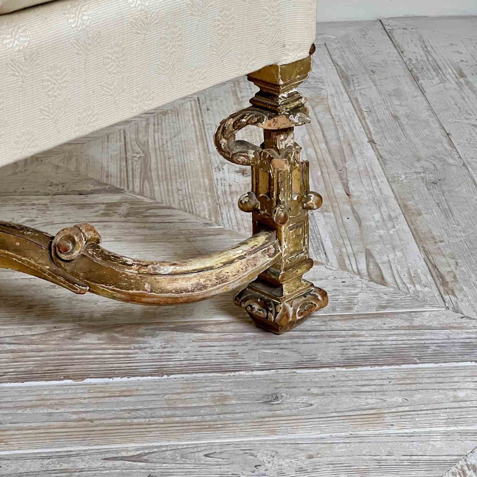 photo for sale Antique Giltwood Wingback Armchair In The Late 17th Style