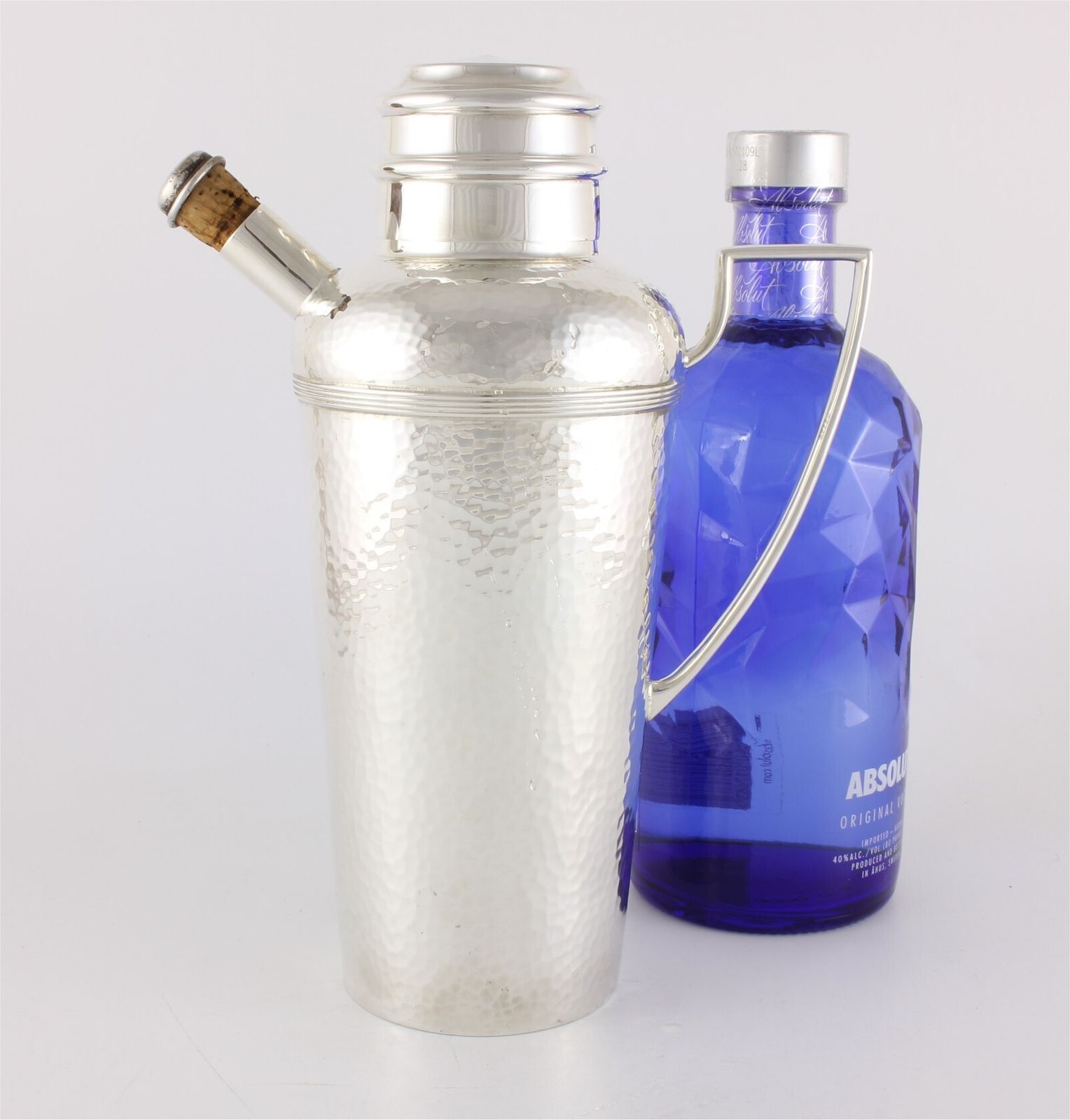 Antique Silver Plate Mappin Webb Cocktail Shaker. Hammered Drinks Mixer.