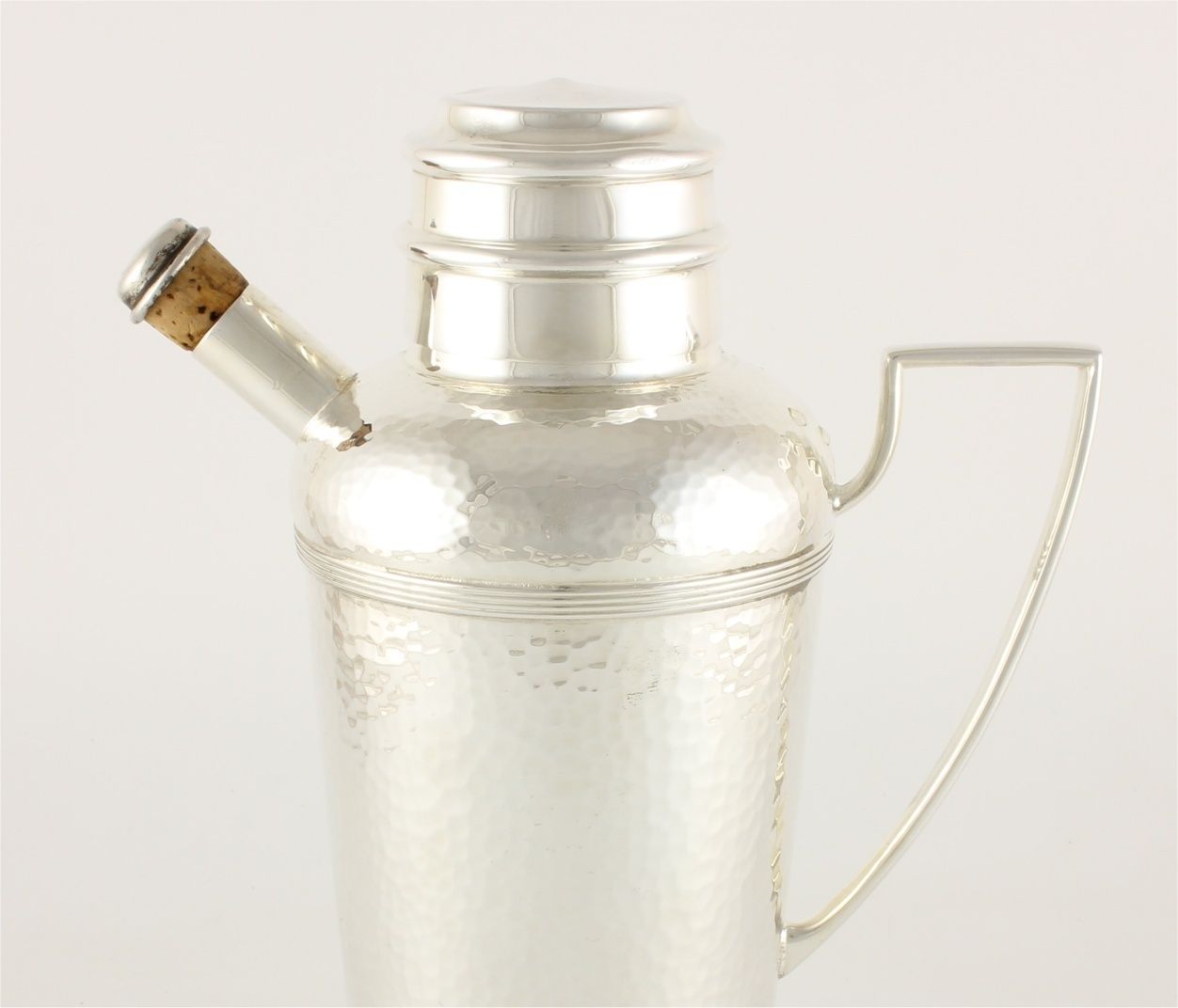 Antique Silver Plate Mappin Webb Cocktail Shaker. Hammered Drinks Mixer. photo vintage