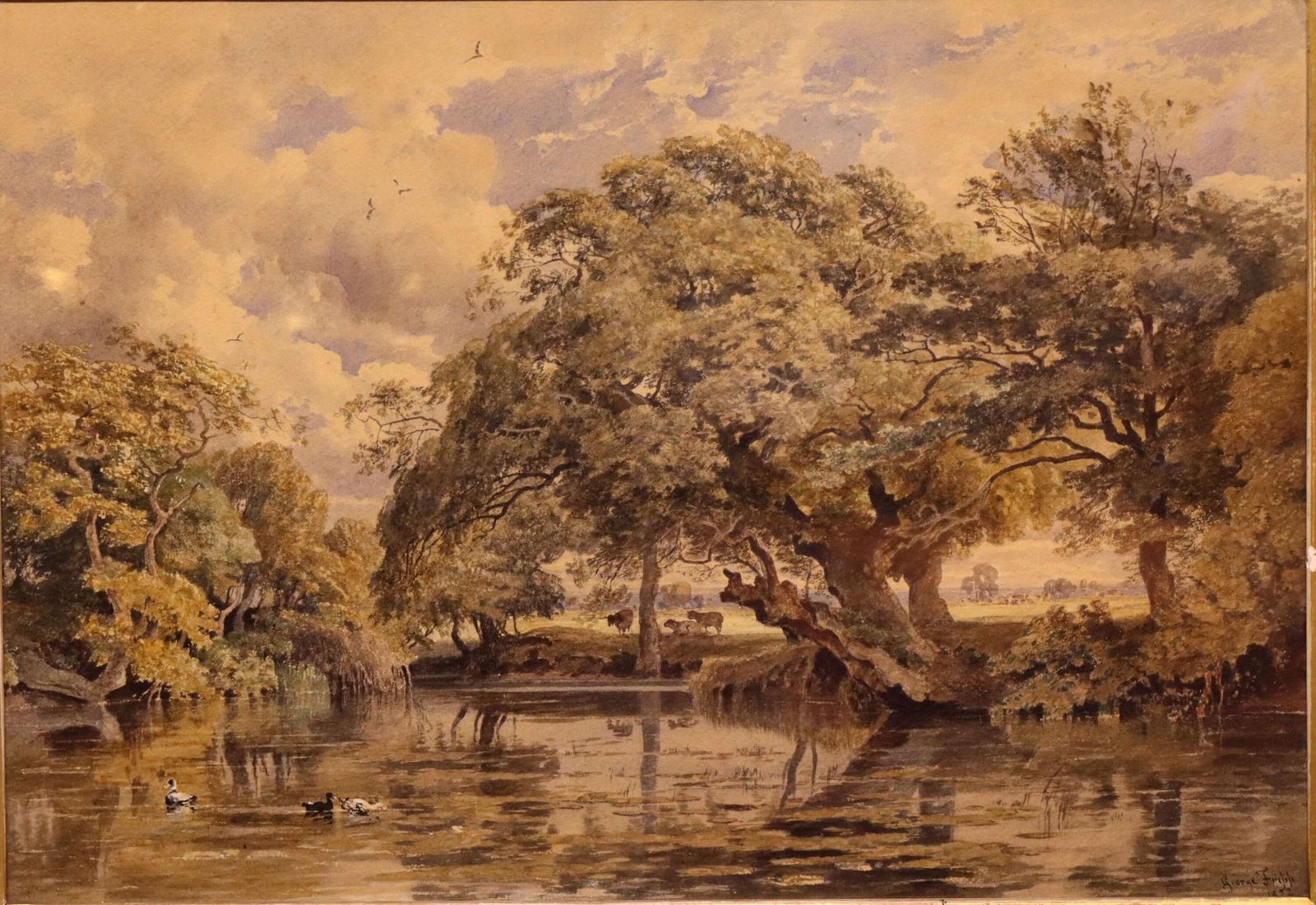 George Arthur Fripp (1813–1896) Watercolour Landscape Dated1852 photo furniture