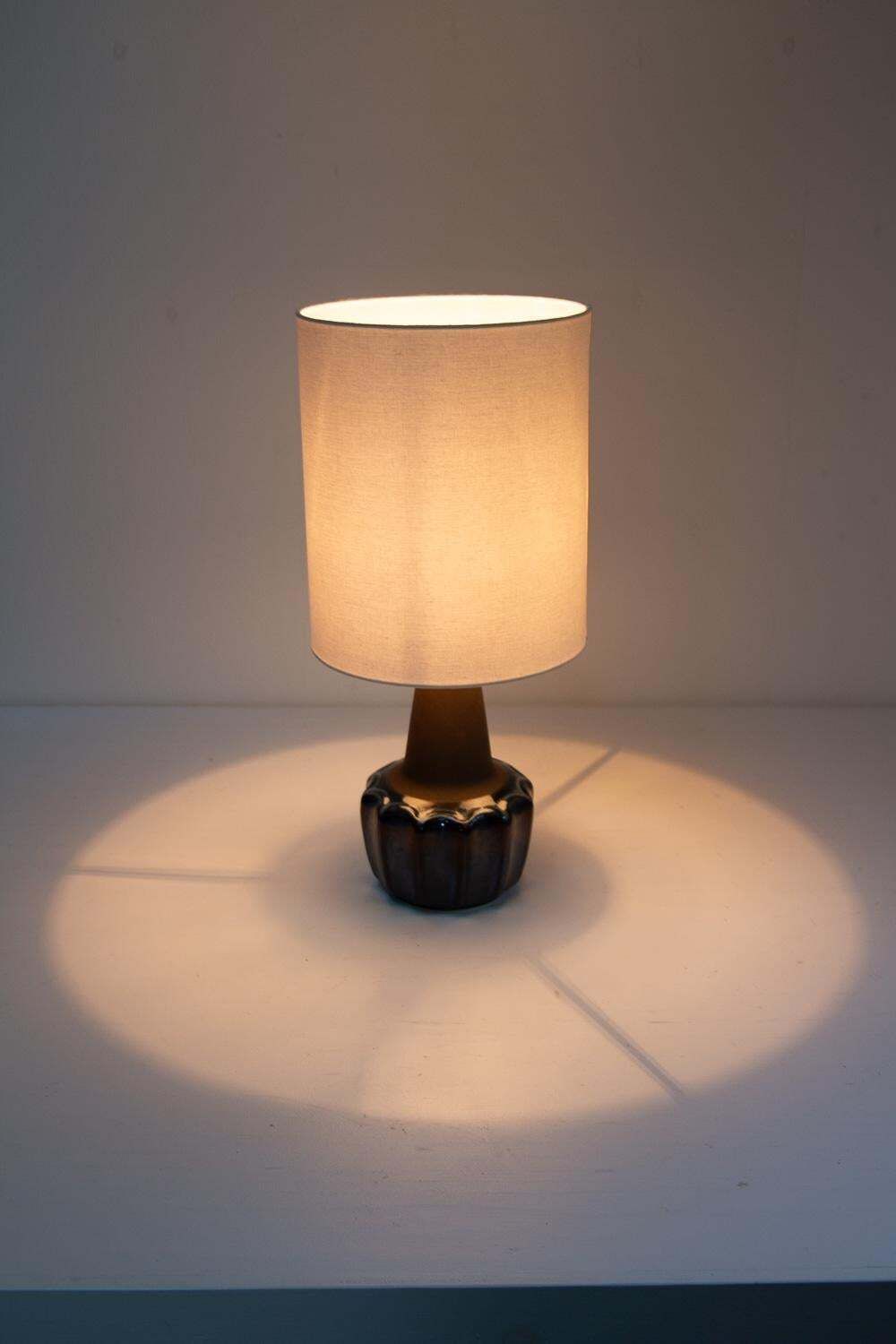 photo for sale Danish Modern Blue Ceramic Table Lamp 1051 By Einar Johansen For Søholm, 1960s.