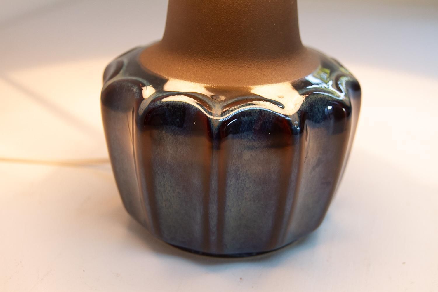 photo vinterior Danish Modern Blue Ceramic Table Lamp 1051 By Einar Johansen For Søholm, 1960s.