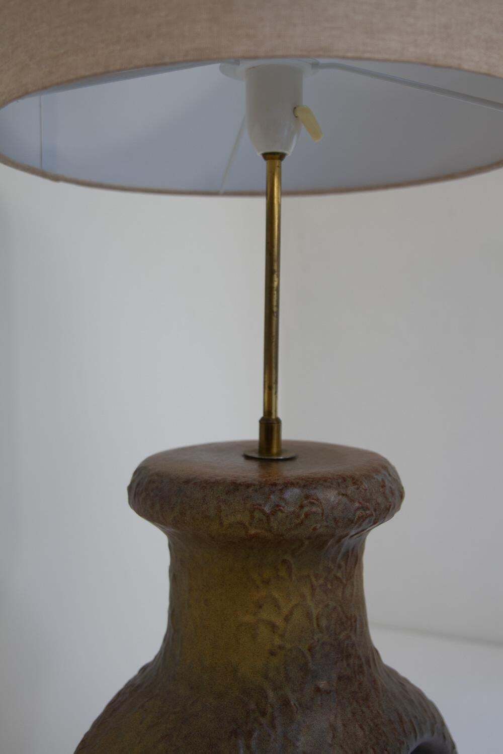 photo furniture Danish Mid Century Modern Circular Stoneware Floor Lamp, 1960s.