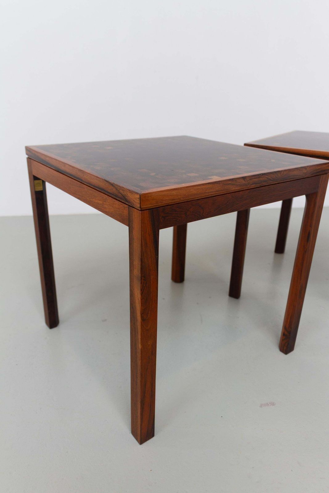 Danish Modern Rosewood Mosaic Side Tables By Tranekær Denmark, 1960s. Set Of 2. photo buy