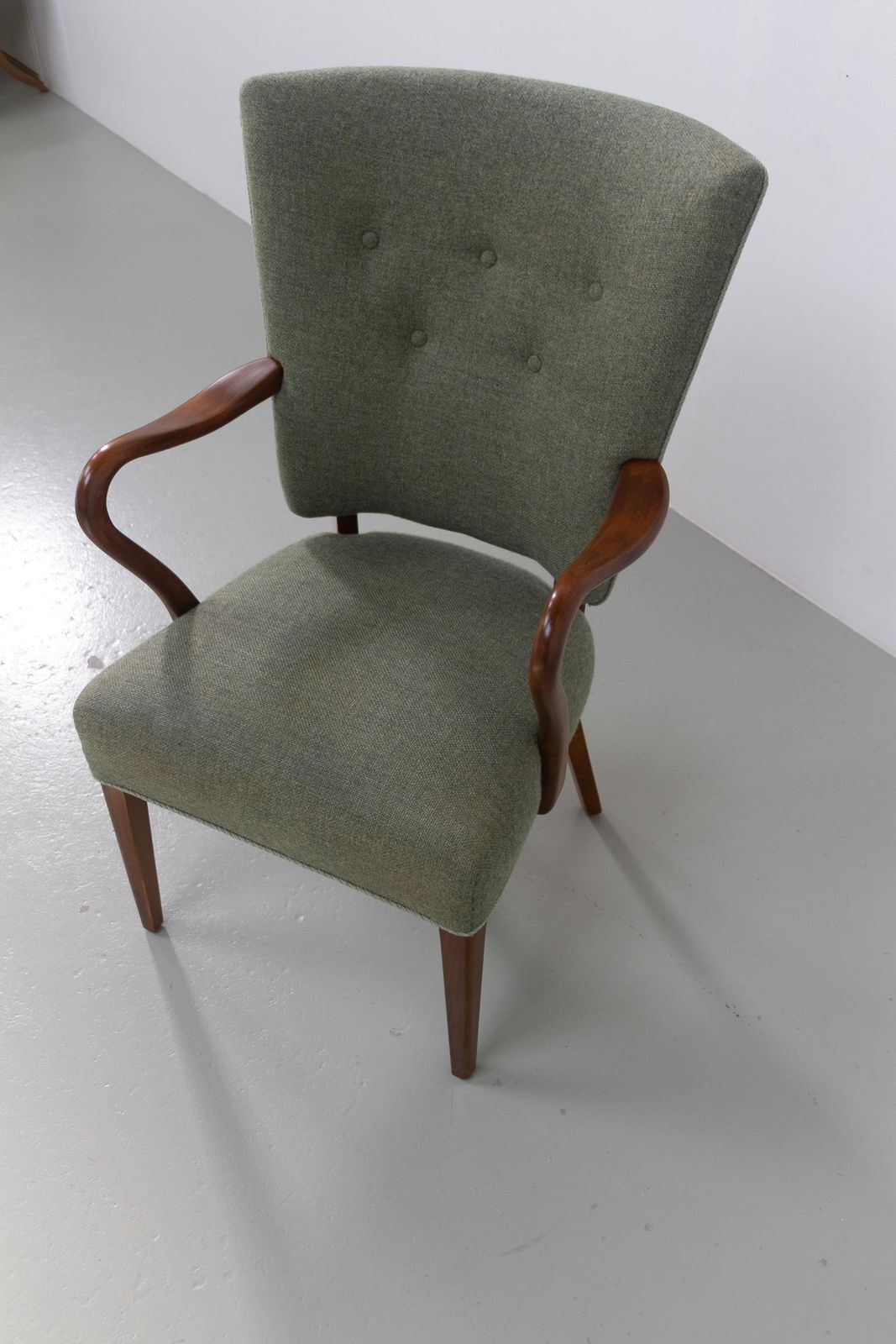 Danish Green Armchair By Alfred Christensen For Slagelse Møbelværk, 1940s. photo vinterior