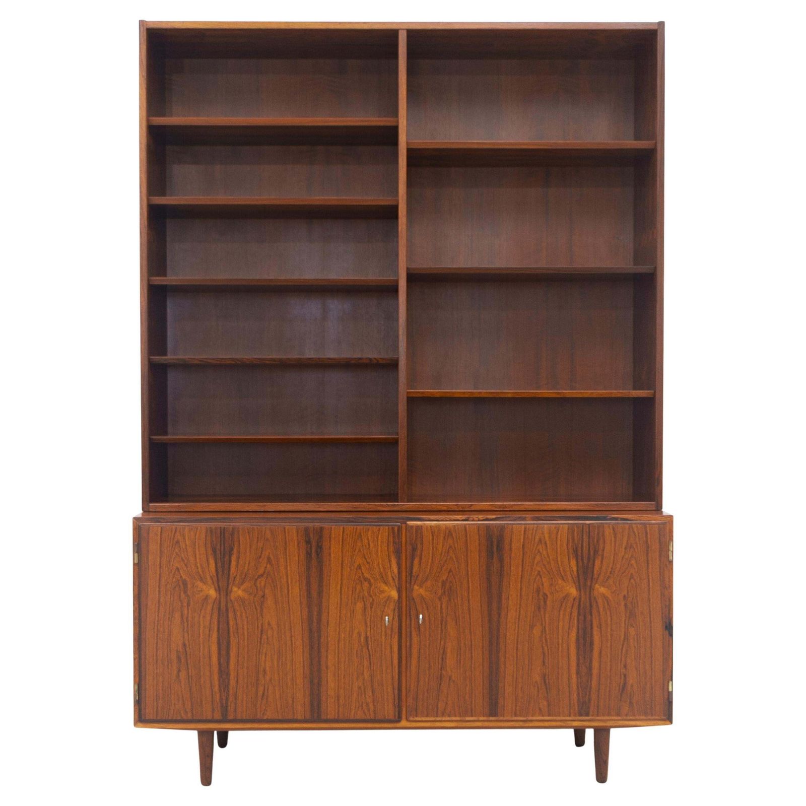 Danish Rosewood Bookcase With Sideboard By Carlo Jensen For Hundevad, 1960s.