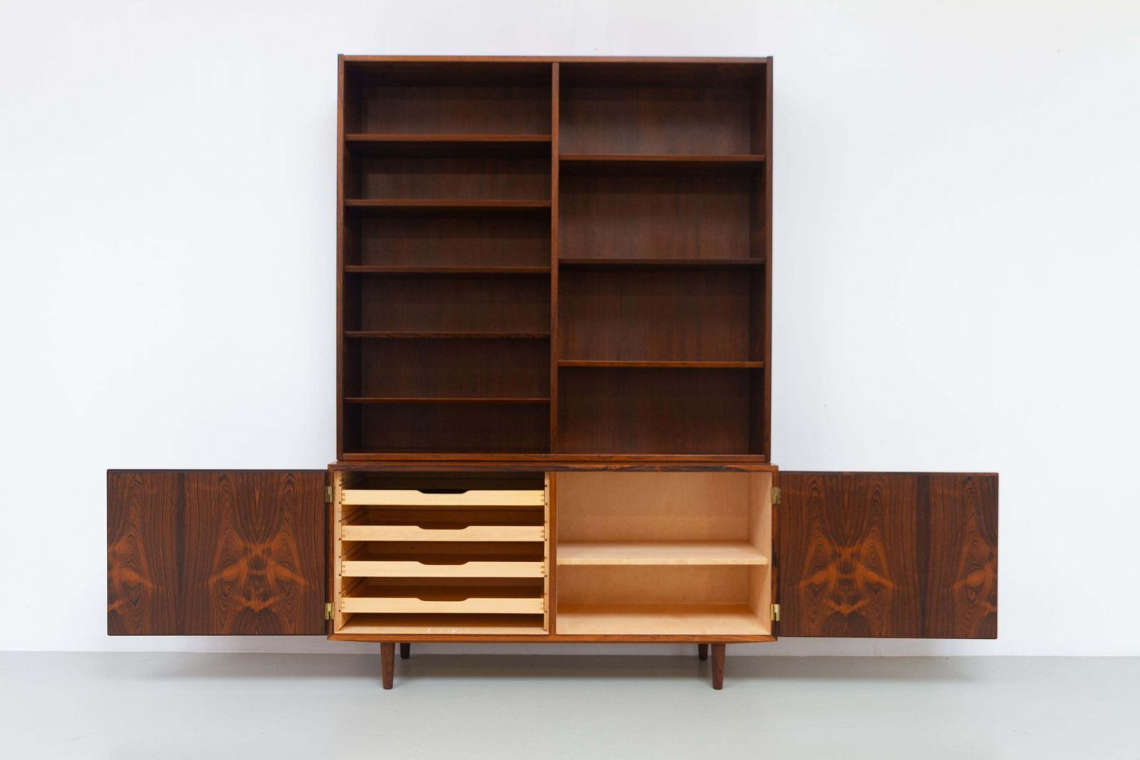 photo for sale Danish Rosewood Bookcase With Sideboard By Carlo Jensen For Hundevad, 1960s.