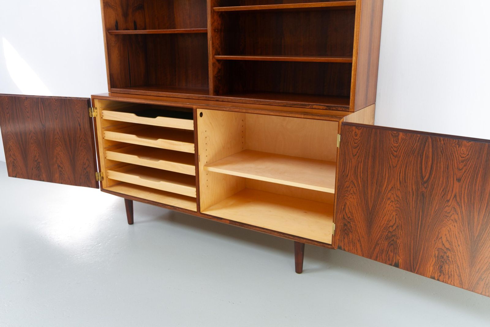 Furniture Danish Rosewood Bookcase With Sideboard By Carlo Jensen For Hundevad, 1960s. photo