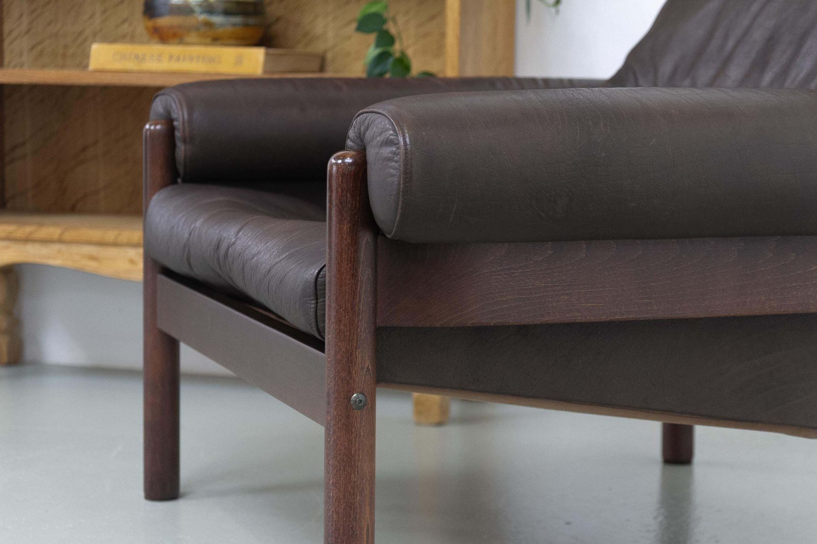 Danish Mid Century Norell Style Leather Lounge Chair, 1960s. photo 1425.0