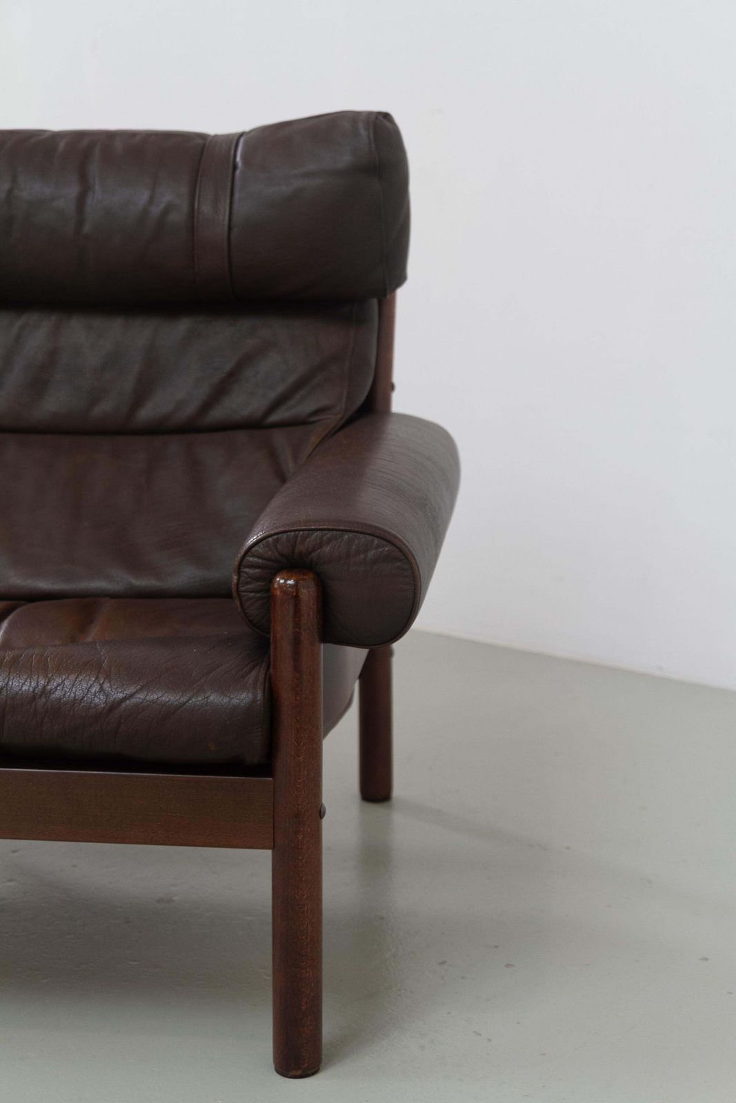 photo buy Danish Mid Century Norell Style Leather Lounge Chair, 1960s.
