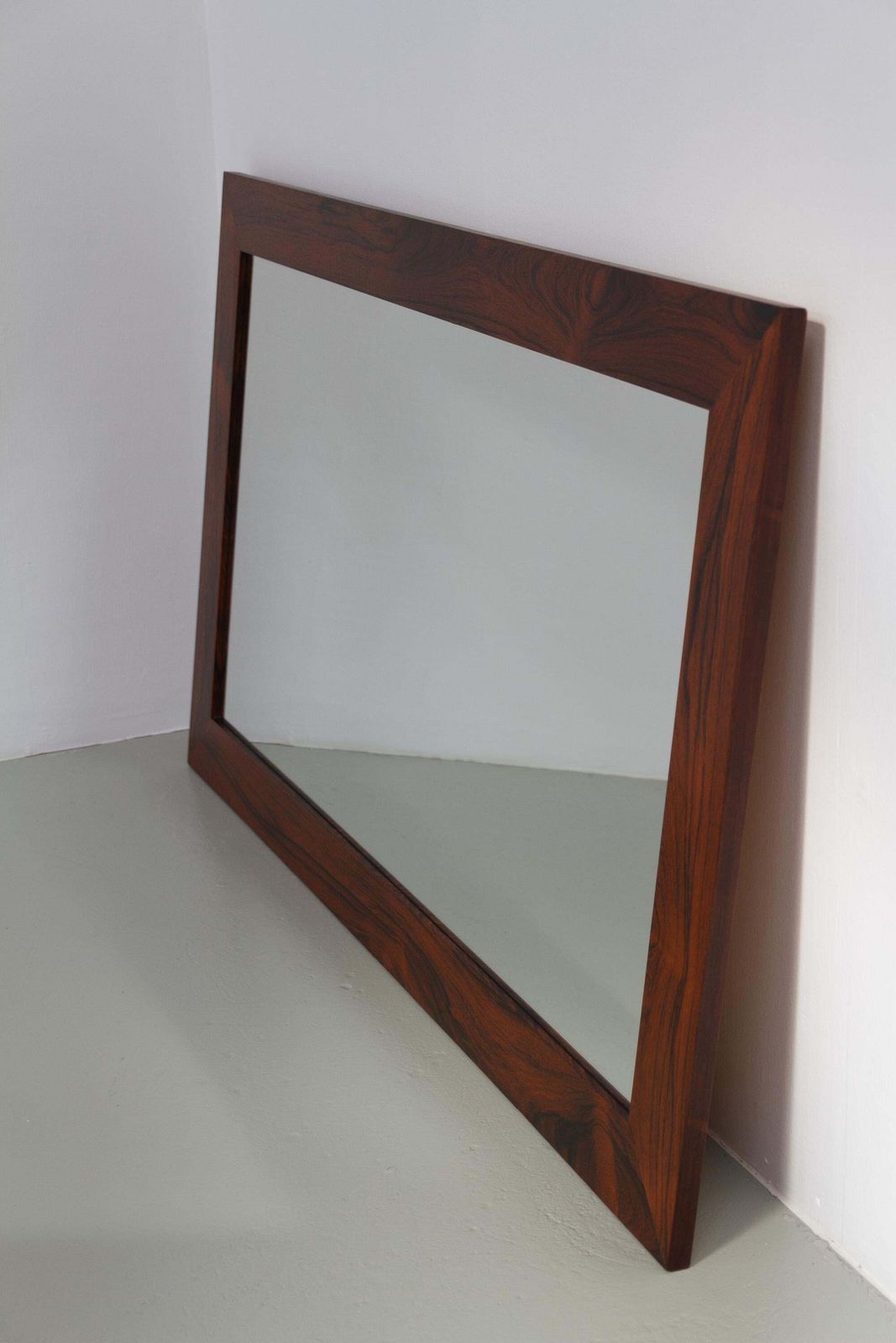 Large Danish Mid Century Modern Rosewood Mirror, 1970s. photo for sale