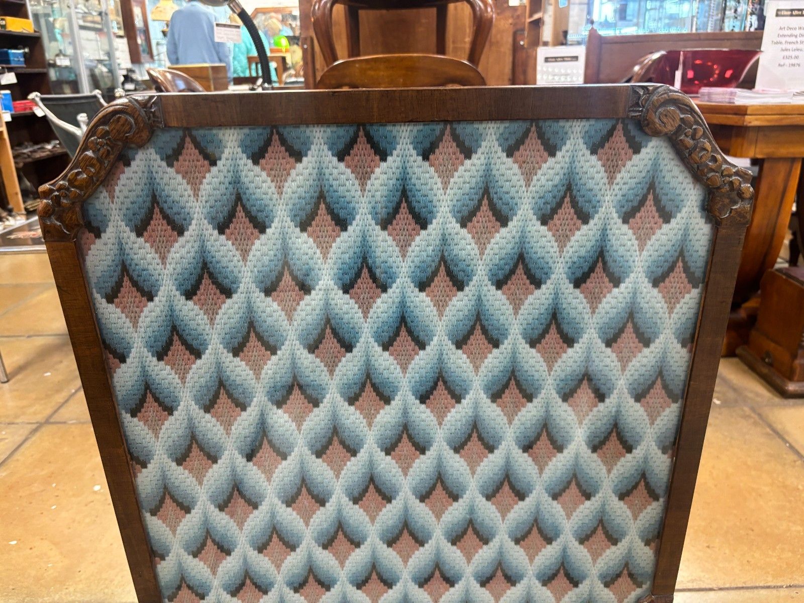 Retro Mahogany And Fabric Folding Fire Screen Side Table By The Needlewoman Shop photo furniture