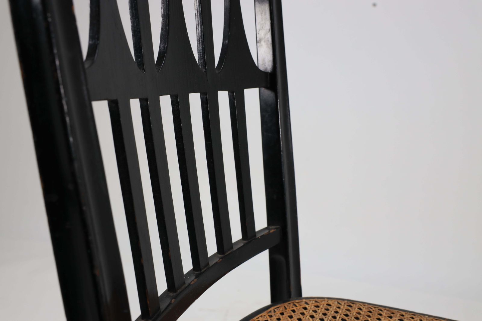 photo buy Gustav Siegel For J And J Kohn. Three Ebonised Bentwood Dining Or Cafe Chairs.